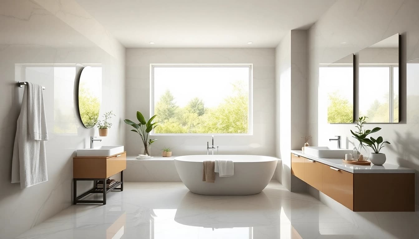 Showcasing bathroom remodelers vancouver in an elegantly designed modern bathroom space.