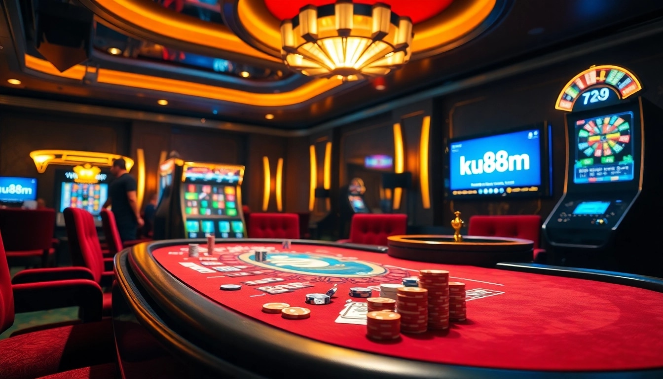 Experience the thrill of gambling at ku88m.com with vibrant casino tables and dynamic gameplay.