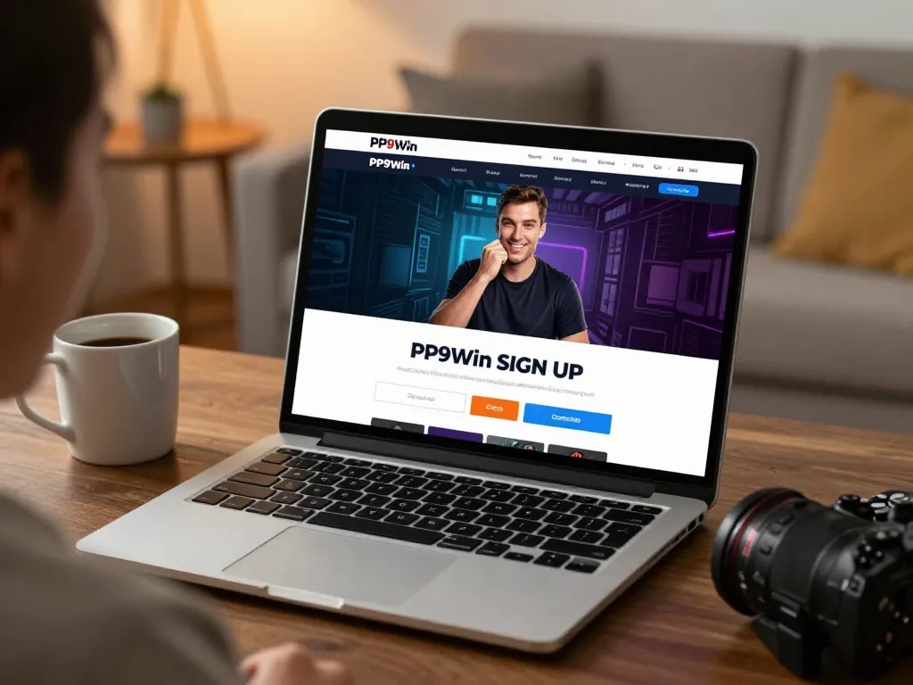 Engaging in the PP9Win Sign up process while enjoying a cozy home gaming atmosphere.