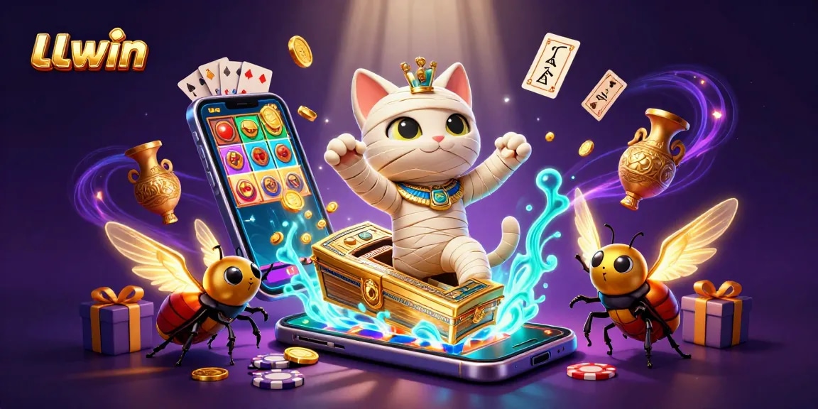 Play exciting games like slots with LLwin's interactive casino characters in a vibrant casino