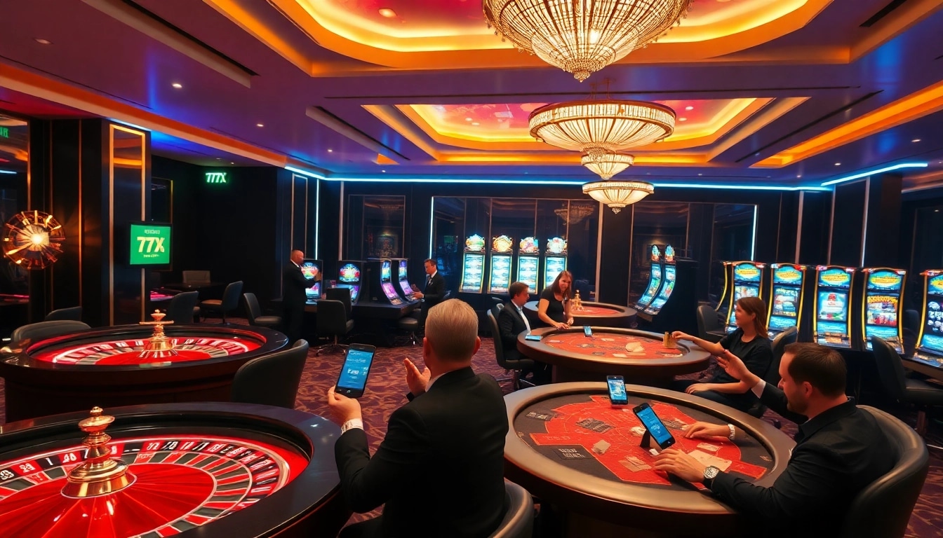 Experience thrilling gaming with the 777X app at a vibrant casino.