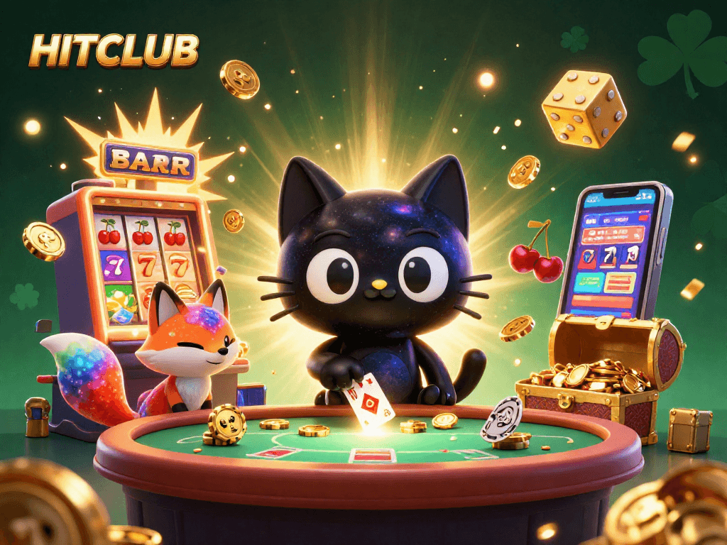 Experience HITCLUB's vibrant cosmic casino atmosphere with unique characters and dynamic game elements.
