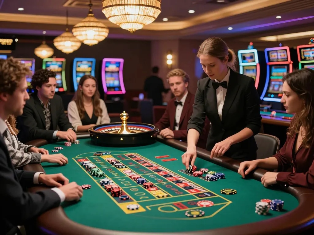 Spin the roulette wheel at https://tr88watch.com/ with players engaged in thrilling betting.