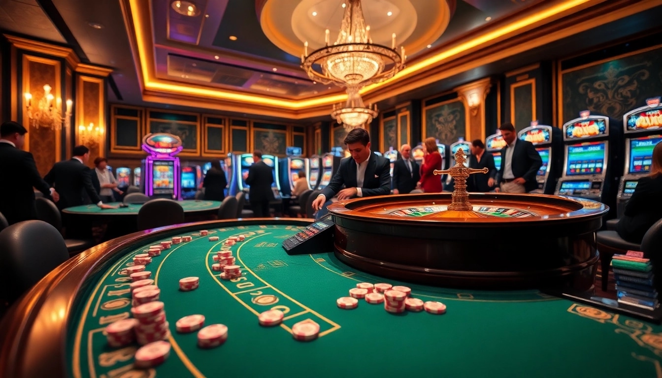 Experience thrilling gaming action at https://78winn.co/ with high-stakes poker chips and a vibrant casino atmosphere.