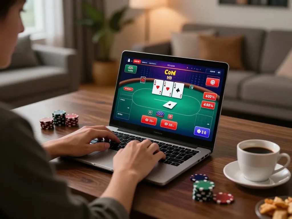 Engaging online poker gameplay at https://c168b.com/ with a player analyzing cards and making bets.