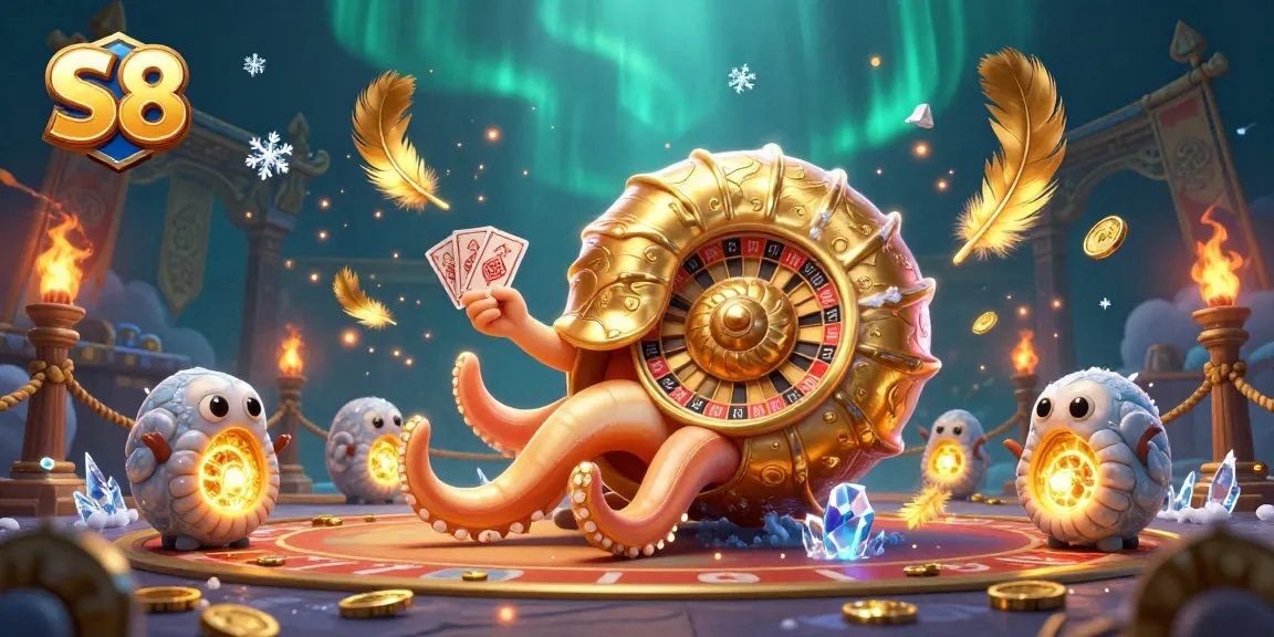 S8 players strategizing with a giant nautilus at an exciting online casino.