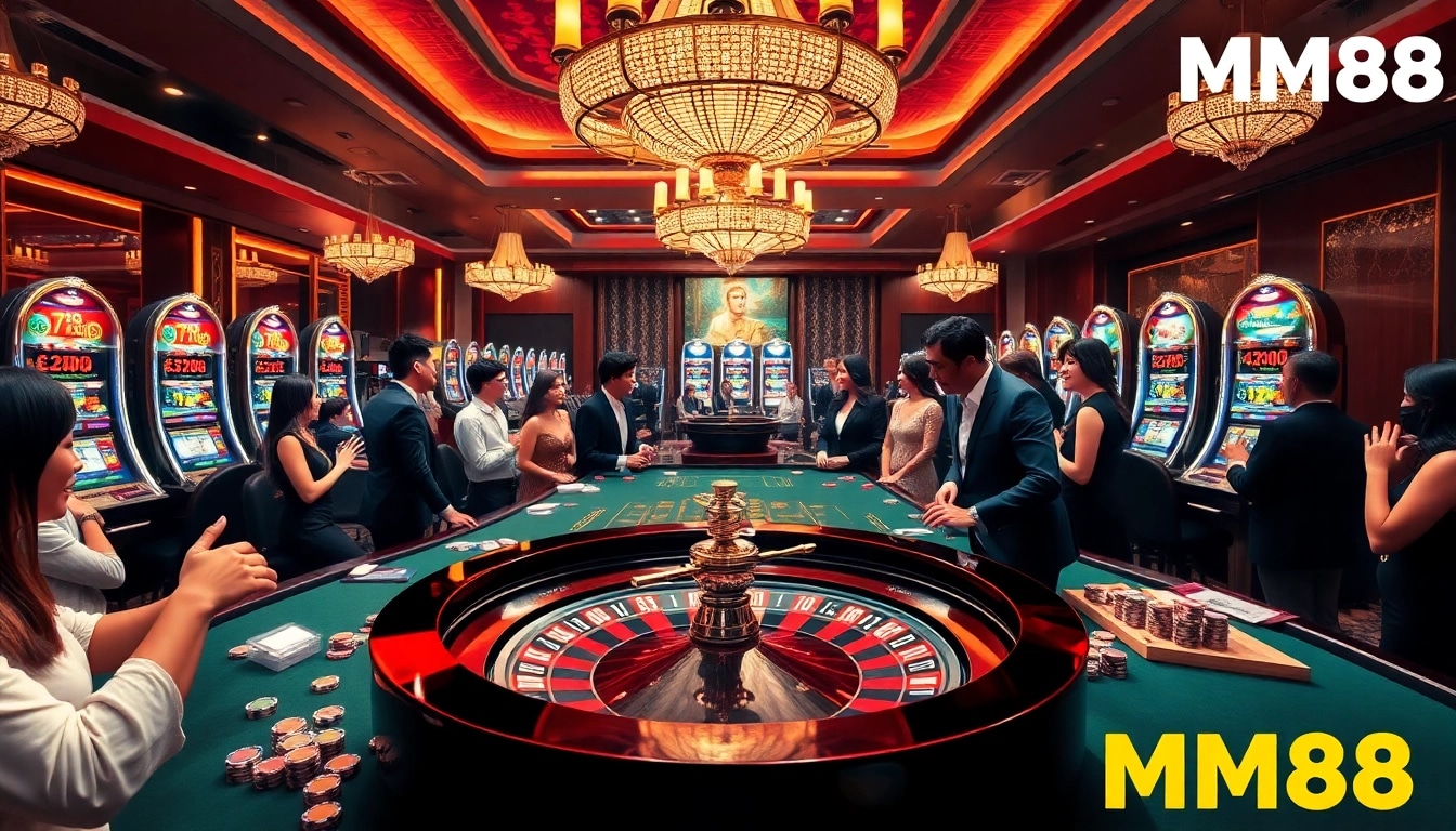 Experience the thrill of MM88 gaming with an exciting roulette table scene.