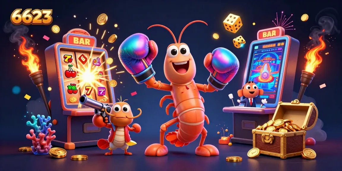 Engage in thrilling gaming adventures at 6623 with vibrant slot machine jackpots and energetic sea creatures.