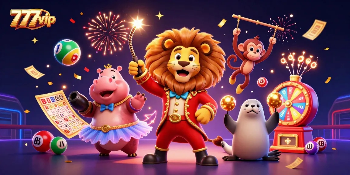 Experience thrilling moments with 777vip through vibrant 3D casino characters and exciting lottery elements.