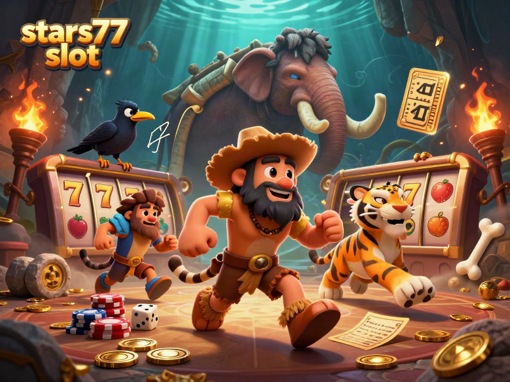 Menang di permainan slot stars77 dengan simbol buah dan jackpot yang berkilau.