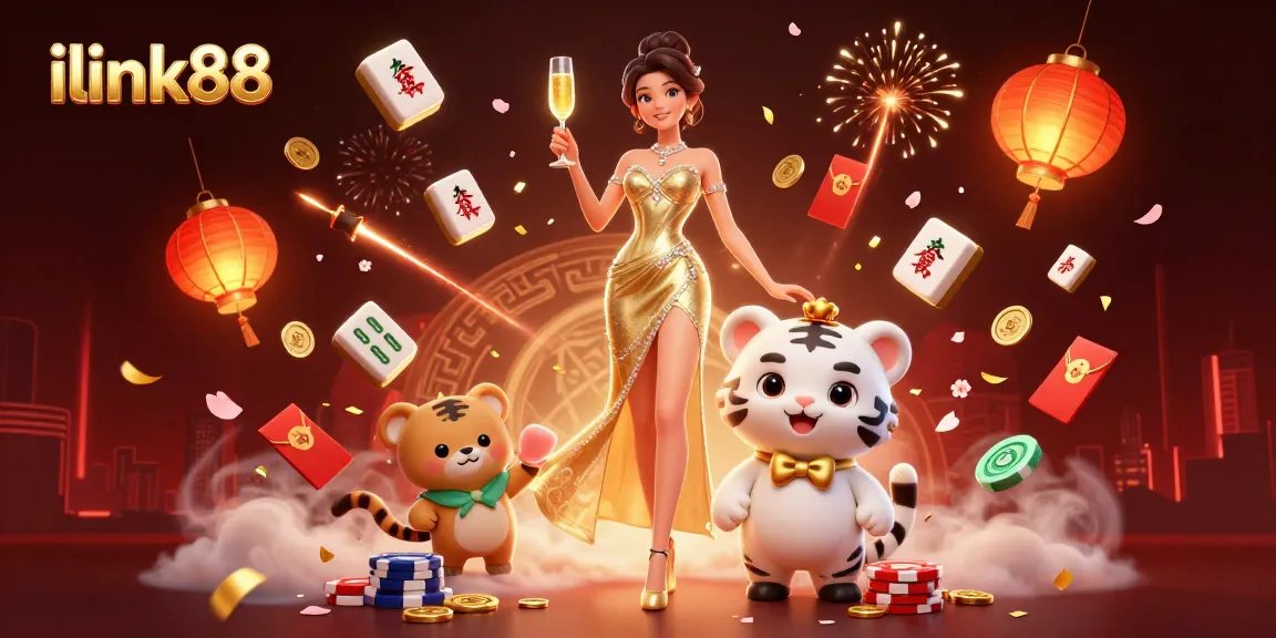 Experience winning excitement at ilink88 with this vibrant casino-themed illustration.