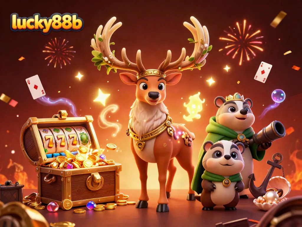 Engage with lucky88b's dynamic casino world, featuring a Celtic druid stag and treasures galore.