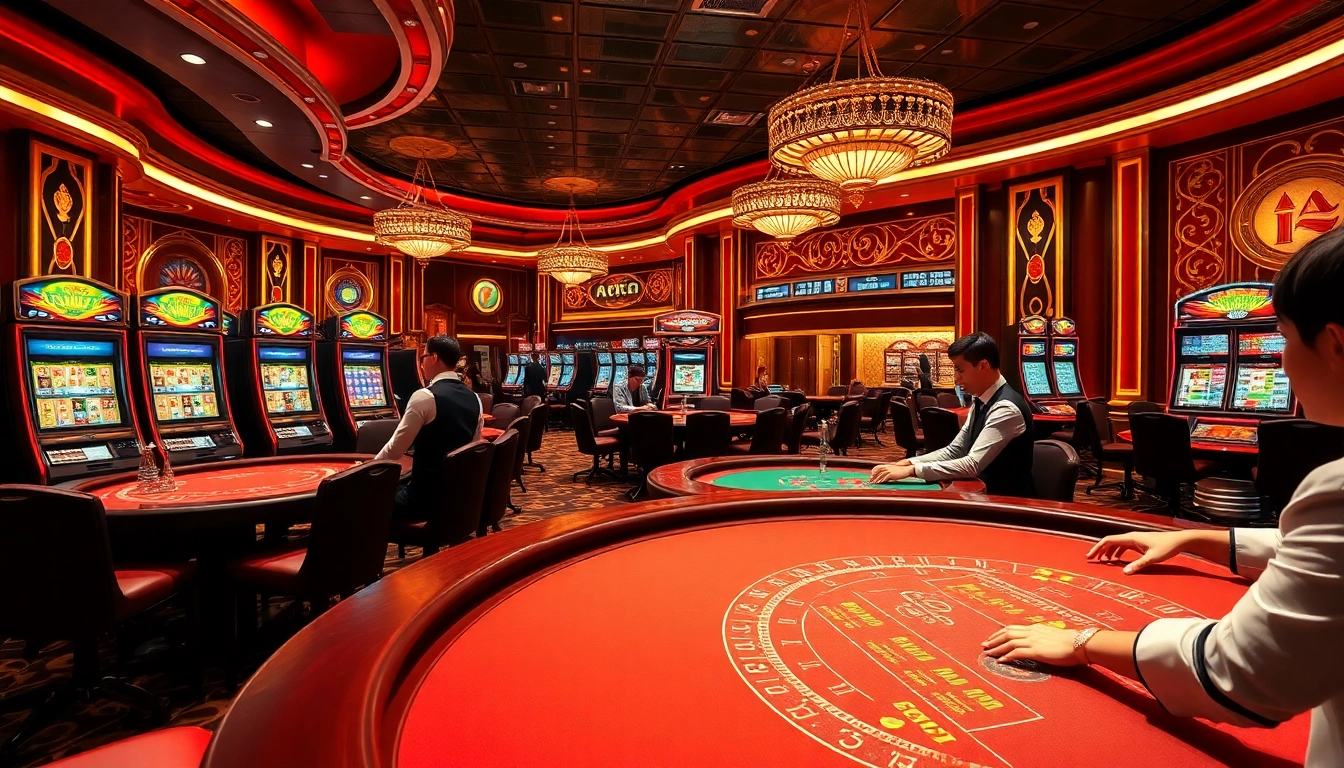Experience the excitement at Ku88 casino with vibrant gaming tables and engaging players.