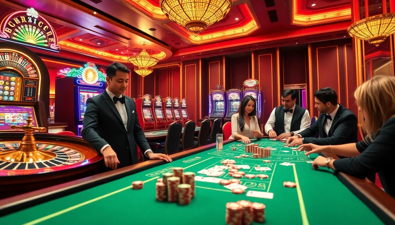 Experience the excitement of Lucky88's vibrant casino with dazzling slots and professional dealers.