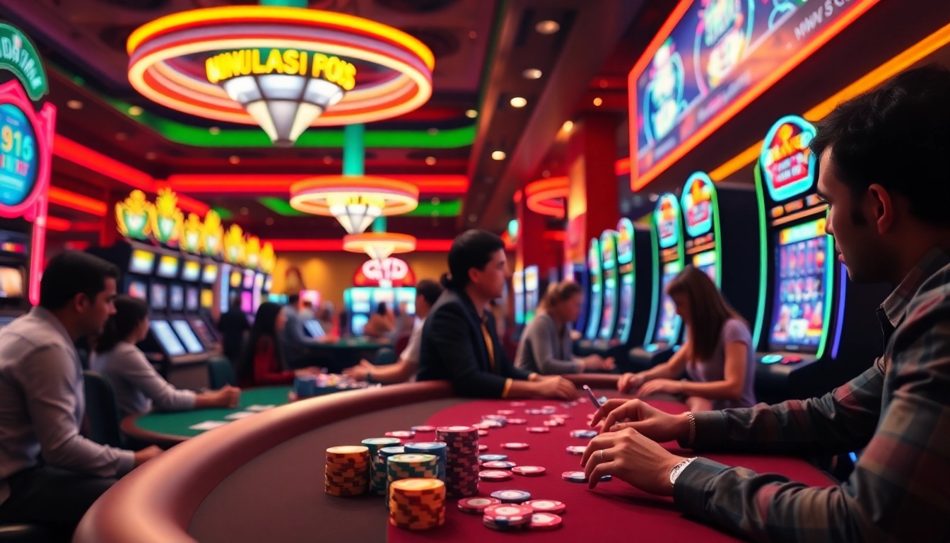 5777 bet download এর জন্য একটি উজ্জ্বল ক্যাসিনো, প্রাণবন্ত স্লট মেশিন এবং খেলার টেবিলের দৃশ্য।