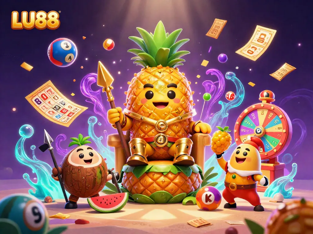 Experience thrilling wins at LU88 with vibrant 3D illustration capturing casino excitement.
