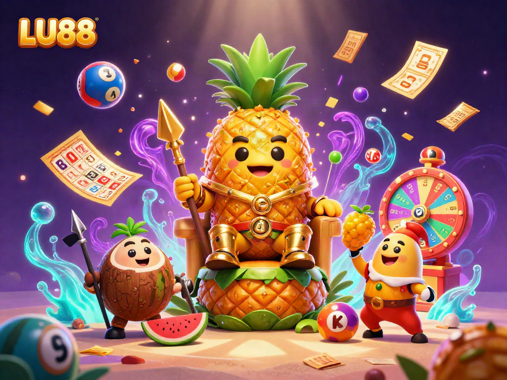 Experience thrilling wins at LU88 with vibrant 3D illustration capturing casino excitement.