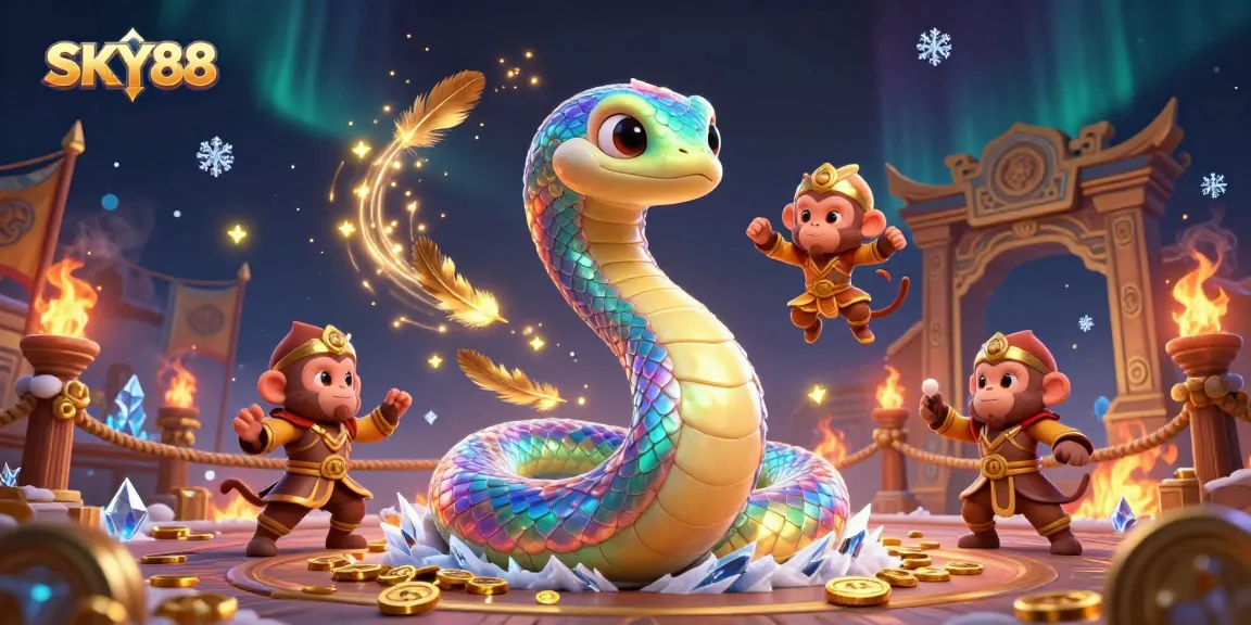 Experience thrilling gameplay at SKY88 with a vibrant 3D illustration showcasing the casino's magical elements.