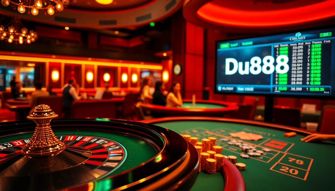 Experience the thrill of Du88 as players engage in high-stakes poker and roulette.