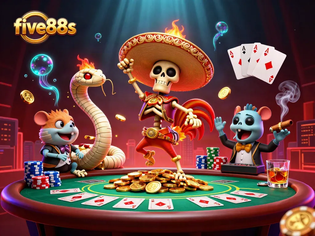 fiv88s engaging players with vibrant casino action featuring animated characters and game elements