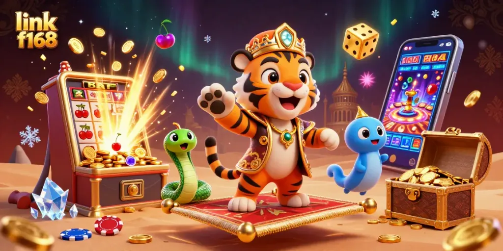 Join the fun with exciting games at link f168 as a tiger sultan takes flight on a carpet of poker chips.
