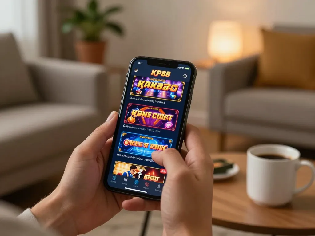 Engaging user playing with the jkp88 app for seamless online gambling experience