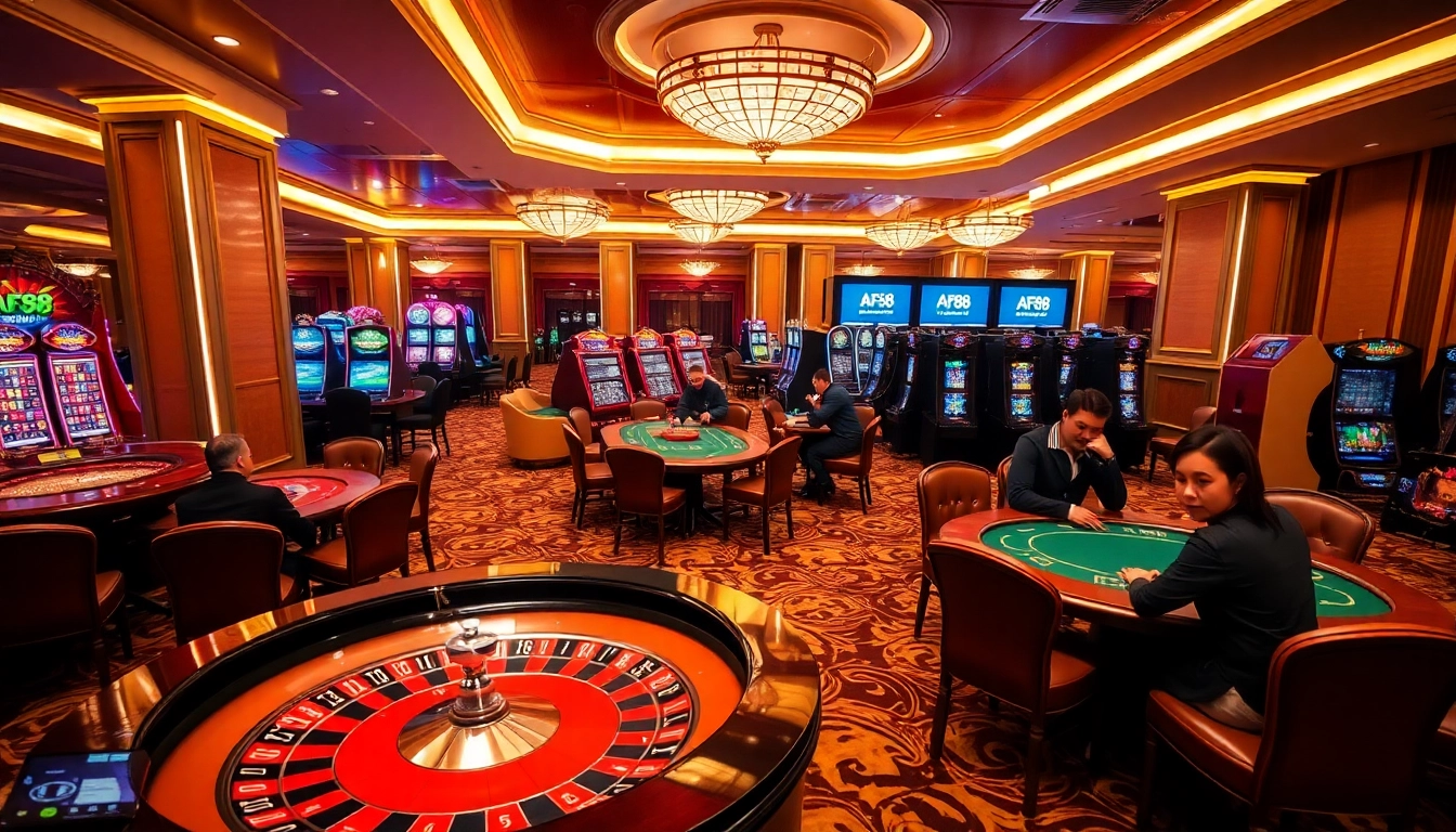 Players experiencing the thrill of betting at AF88 casino tables with dynamic games.