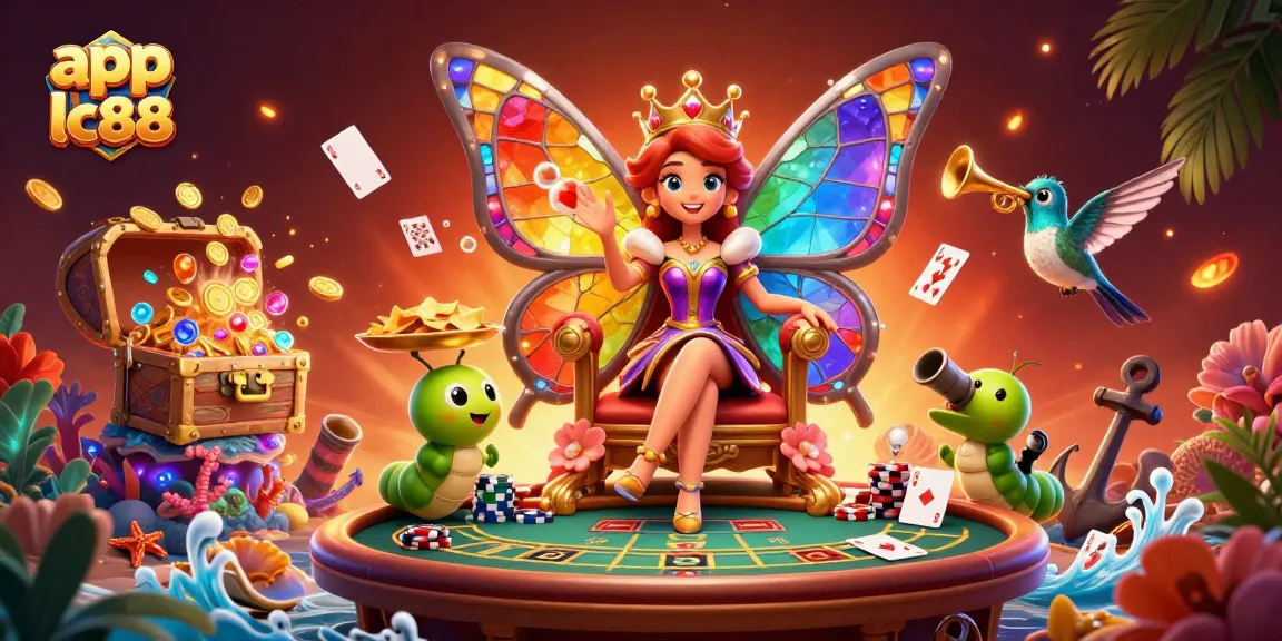 Experience thrilling gameplay with app lc88, featuring exquisite butterfly queen at the casino's heart.