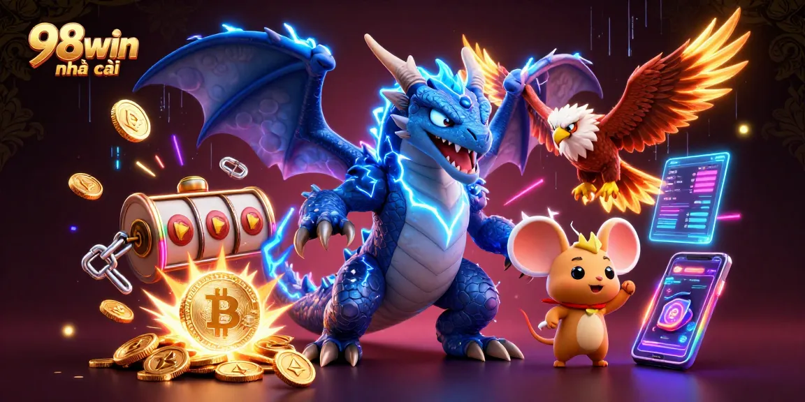 Experience thrilling gaming action with 98win nhà cái featuring vibrant 3D elements from the casino world.