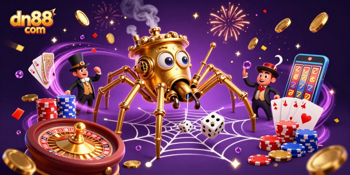 Enjoy thrilling games at dn88 com with a lively steampunk casino scene filled with riches.