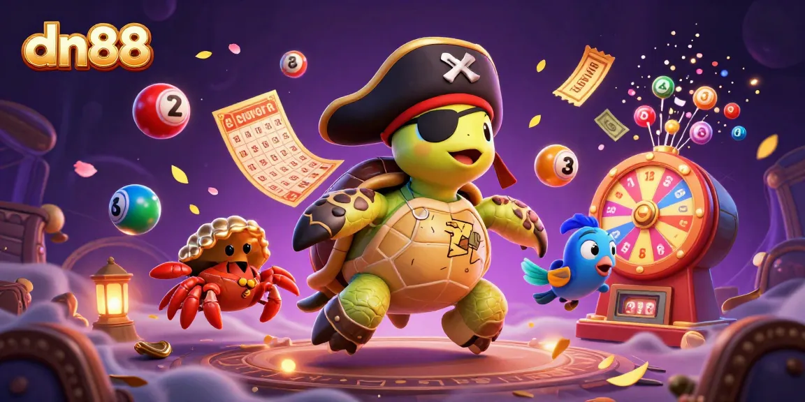 Experience thrilling action at dn88 with cartoon characters and colorful lottery elements.